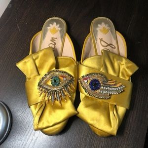 sam edelman mustard yellow eye mules